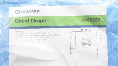 Halyard 89227 Chest Drape Level 4 100inch x 124inch x 72inch (x)